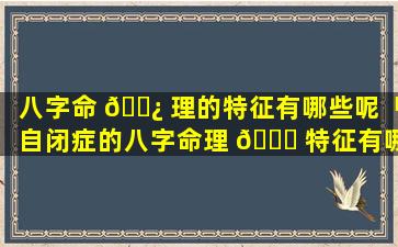 八字命 🌿 理的特征有哪些呢「自闭症的八字命理 🐅 特征有哪些」